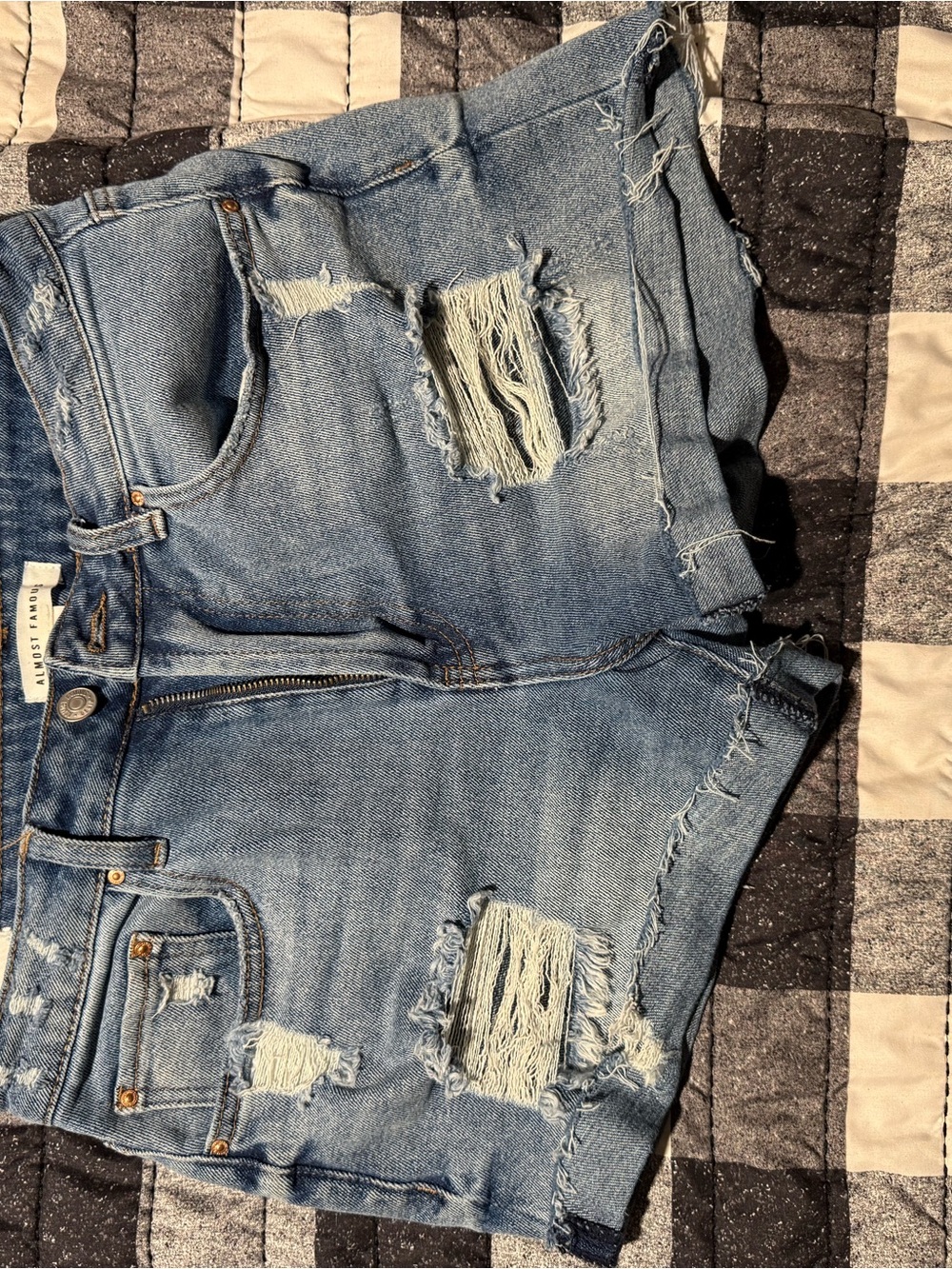 Almost Famous Light Blue Distressed Denim Shorts